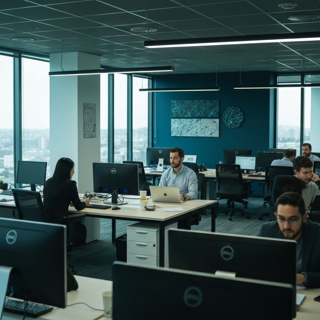 Tech office workspace